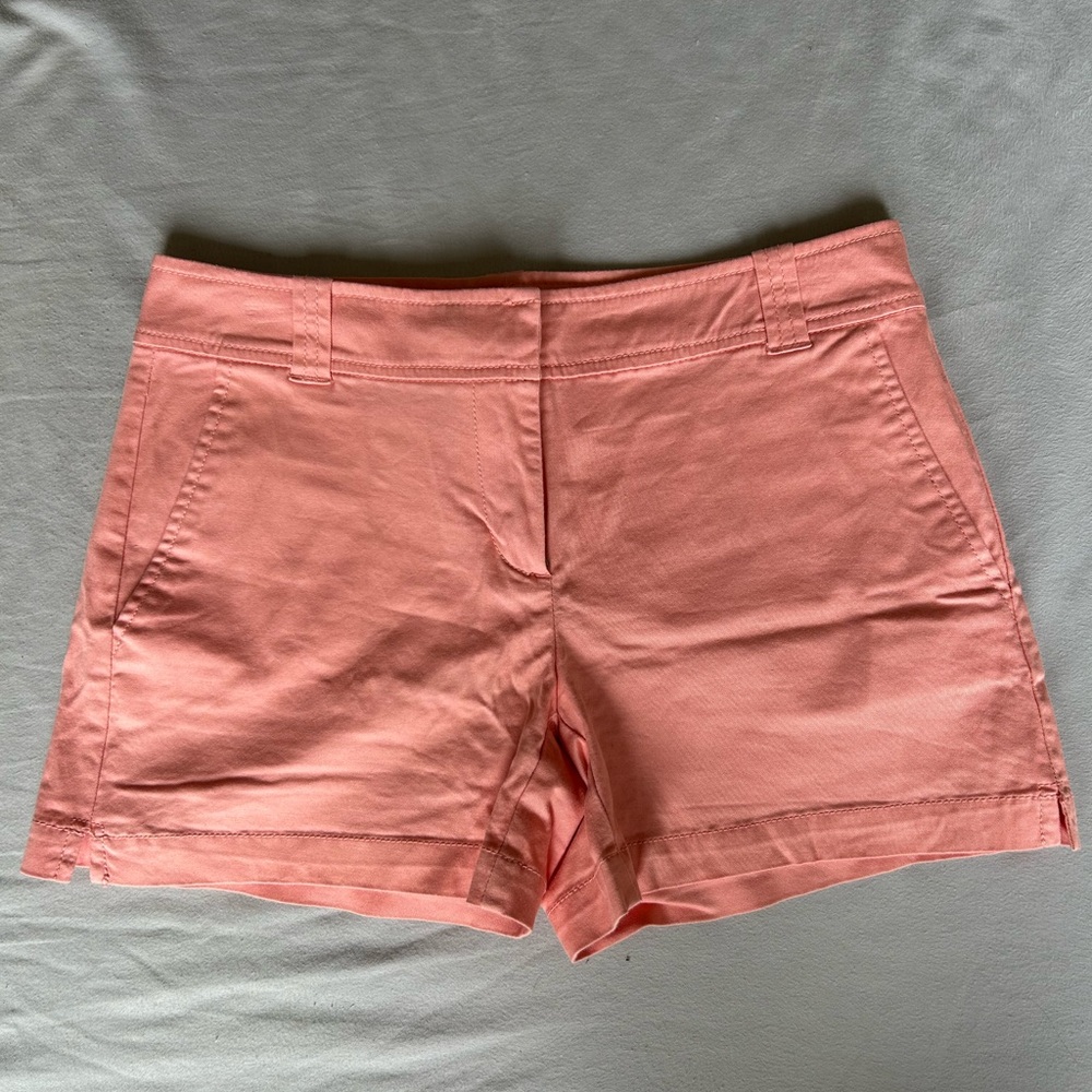 New York & Company Coral Pink Chino Style Shorts Classic Cotton Blend
